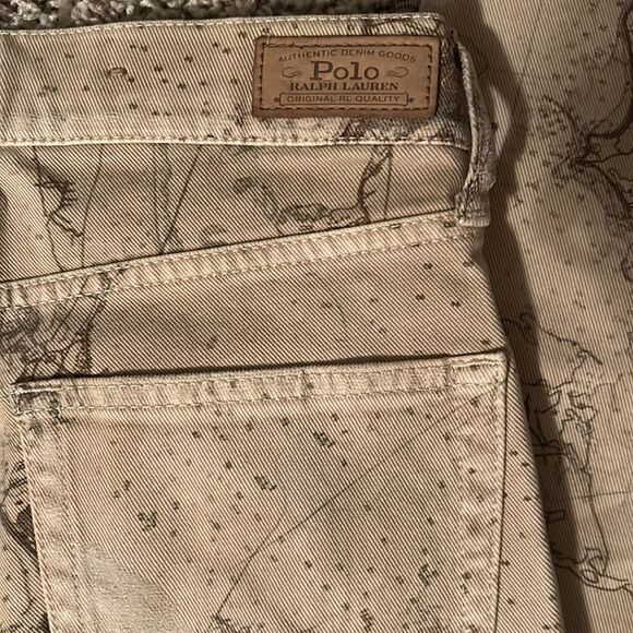 Polo Ralph Lauren-The Thompkins Skinny High Rise Ankle-World Map Pants- Size 29R - Picture 3 of 7